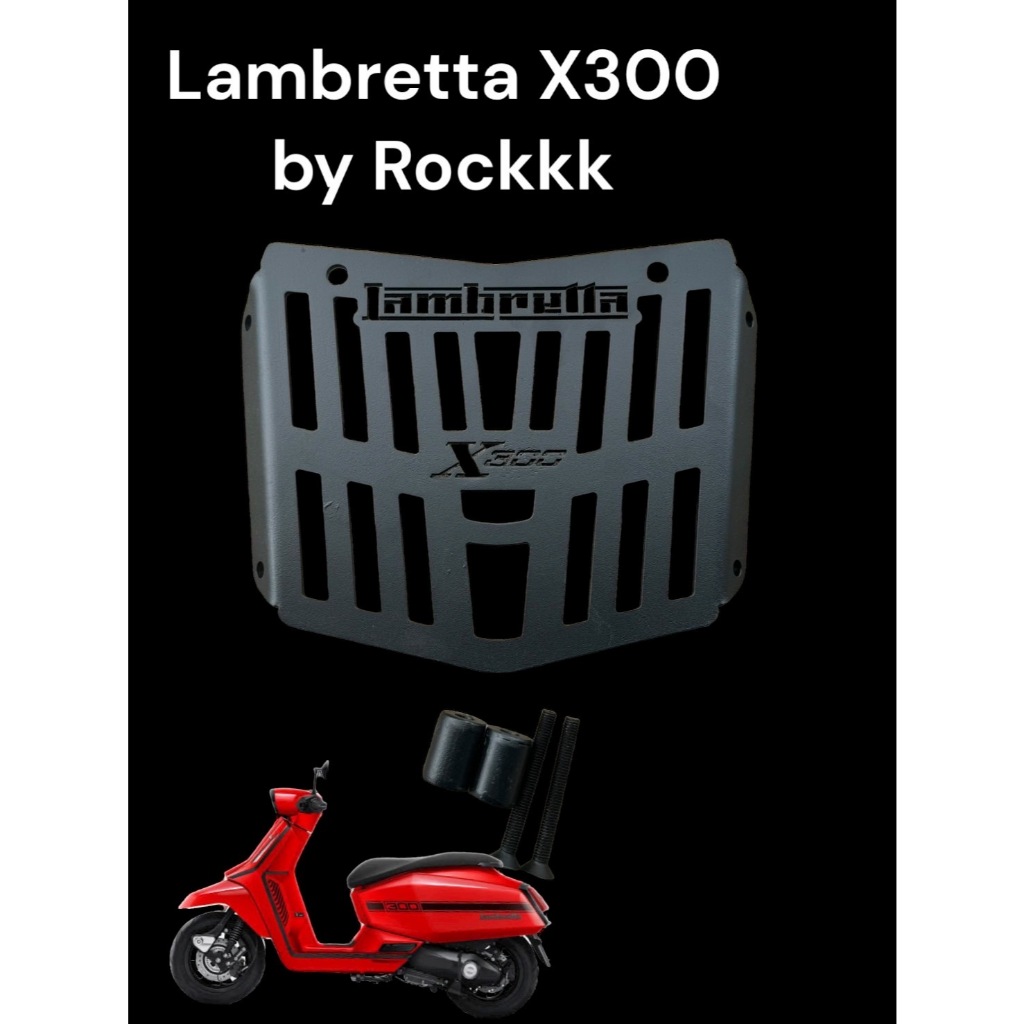 Rack ท้าย sport แบบยาว Lambretta X300   ((ลาย X 300)) (BW)
