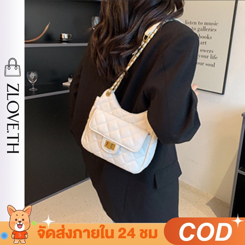 [จัดส่ง​ใน​ 24​ ชม🚚]​​  กระเป๋าสตรี ใหม่การออกแบบช่องสี่เหลี่ยมขนมเปียกปูนกระเป๋าโซ่ผู้หญิงกระเป๋าสะพายข้างแฟชั่นสตรี