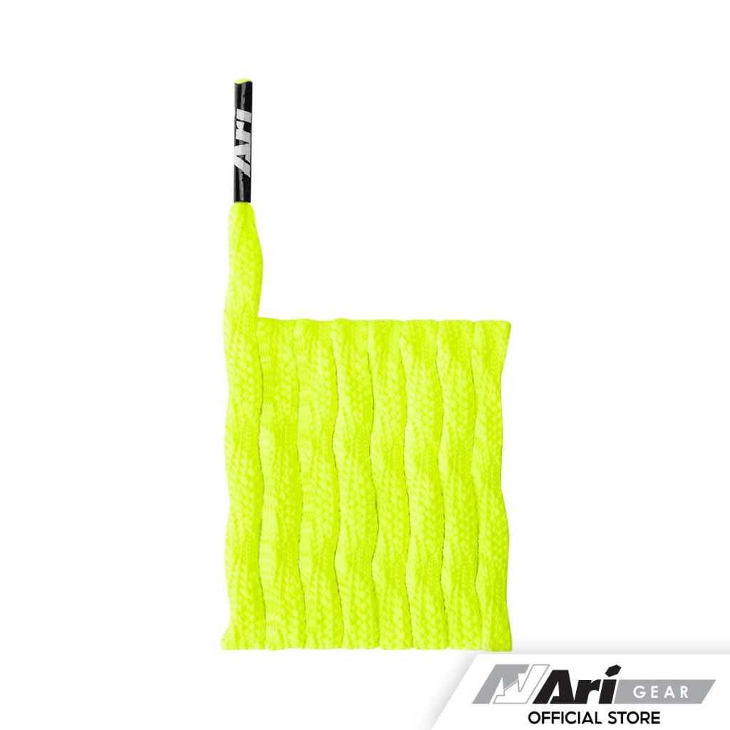 ARI TWIST SHOELACES - LIGHT GREEN/BLACK เชือกรองเท้า อาริ TWIST สีเขียว