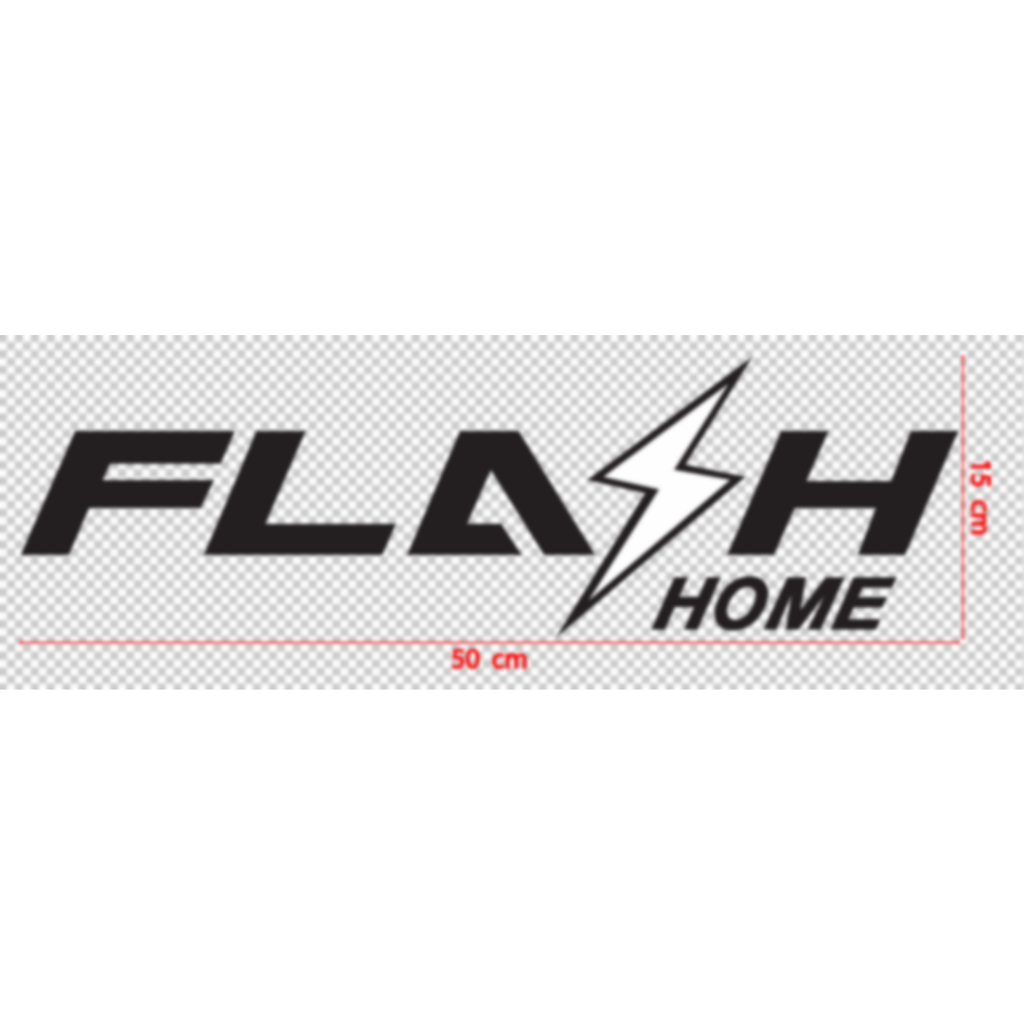 สติกเกอร์ ตัด ไดคัท FLASH HOME สีดำขาว ขนาด 15 x 50 ซม. ติด จุดรับ พัสดุ FLASH EXPRESS และร้านสาขา (PVC กันน้ำทนแดด)