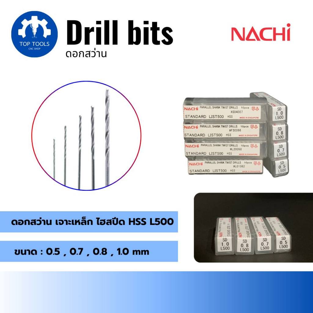 ดอกสว่านเจาะเหล็ก NACHI LIST500, 500A