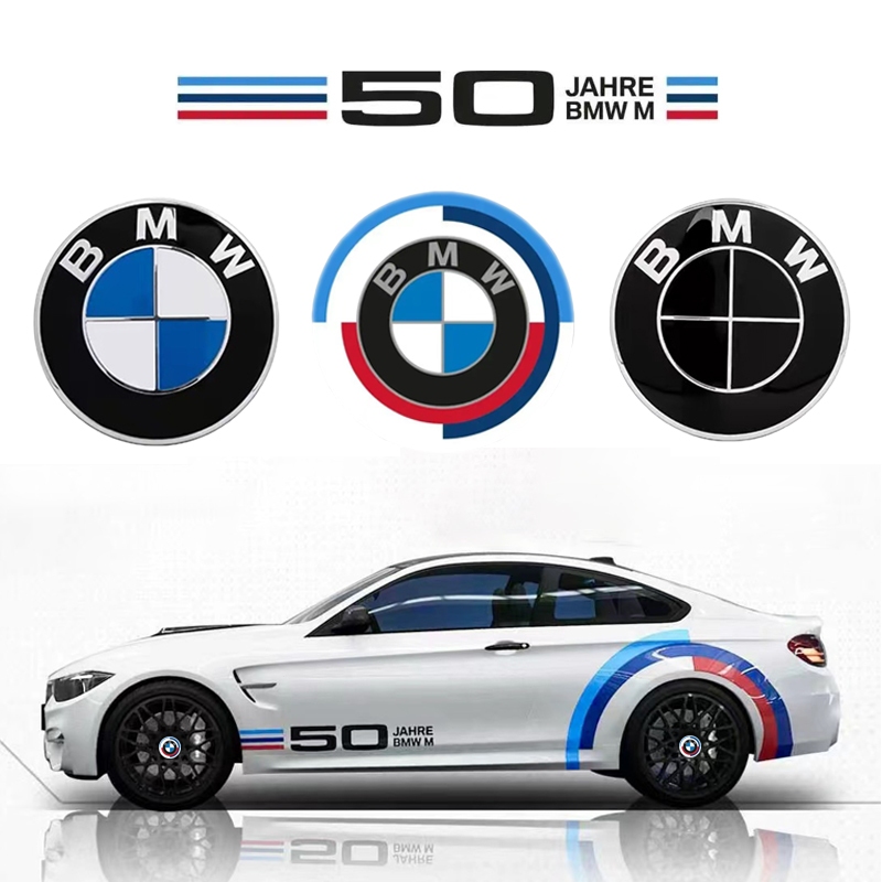 ฝาครอบดุมล้อรถยนต์ 68 มม สําหรับ BMW ดุมล้อ BMW จํานวน 4 ชิ้น ต่อชุด BMW 50th Anniversary Logo