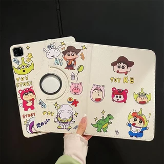 ⭐24 ชั่วโมงส่ง⭐ Crayon Shin-chan เคส for iPad pro 2024 11 Gen11 10 10.9 2022 Gen9 10.2 เคสไอแพด Air5 6 7 Caseการหมุน 360