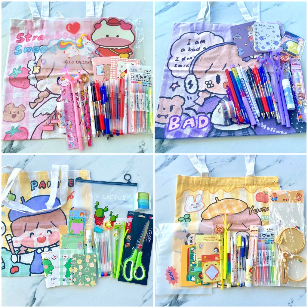 ชุด เครื่องเขียน setเครื่องเขียน อุปกรณ์การเรียน น่ารัก แยกหมวดสี ได้ของเยอะมาก