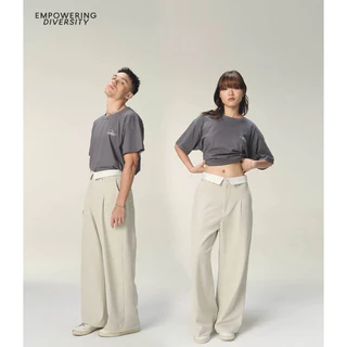STUDIO UNKNOWN - Rome Fold Trousers กางเกงขาบานดีเทลพับขอบเอว