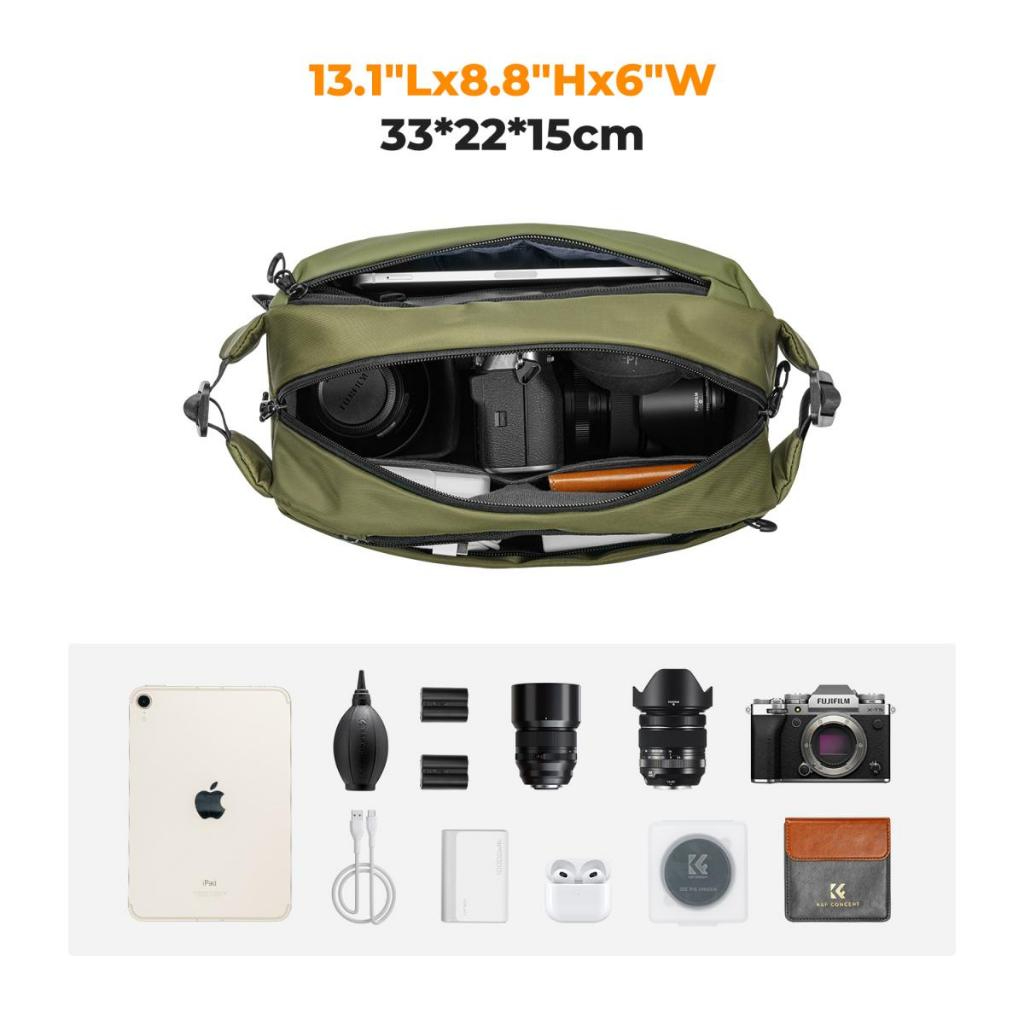 กระเป๋ากล้อง K&F คาดอกคาดไหล่ 2 in 1 Camera DSLR Backpack Portable Bag