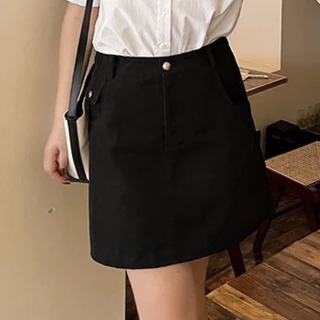 CiCi Plus+(805)กระโปรงสั้นลูกฟูกทรงเอกระเป๋าหน้า มีซับ ทรงน่ารัก ใส่สบาย สไตล์สาว plussize