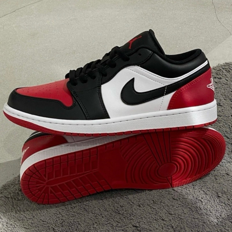 [รอสินค้า 2-5วัน] Nike Jordan 1 Low Bred Toe 2.0 แท้ 100% (553558-161)