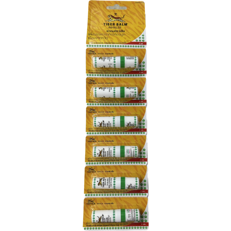 [6 หลอด] Tiger Balm ยาดมตราเสือ ขนาด 2 มล. แก้คัดจมูก แก้วิงเวียน กลิ่นหอมยูคาลิปตัส ให้ความรู้สึกสดชื่นแผงละ6หลอด 6645
