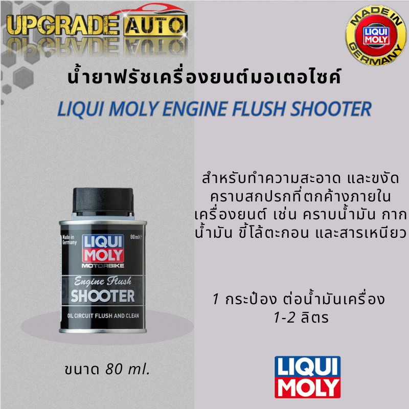 น้ำยาล้างห้องเครื่อง น้ำยาทำความสะอาดเครื่องยนต์ มอเตอร์ไซค์ LIQUI MOLY MOTORBIKE ENGINE FLUSH SHOOTER 80 ml