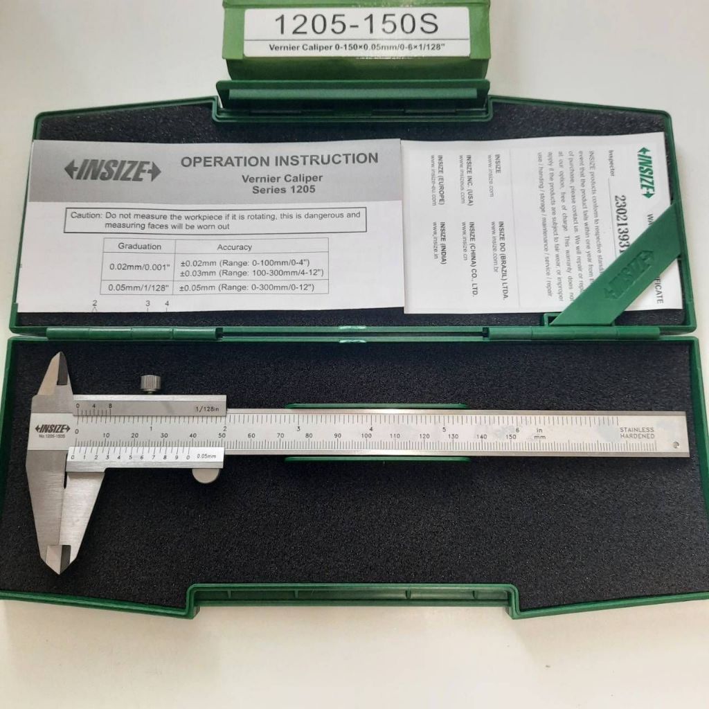 เวอร์เนียร์ 6" 8" 12" ความละเอียด 0.05mm INSIZE 1205-150S 1205-200S 1205-300S Vernier Caliper คาลิปเ