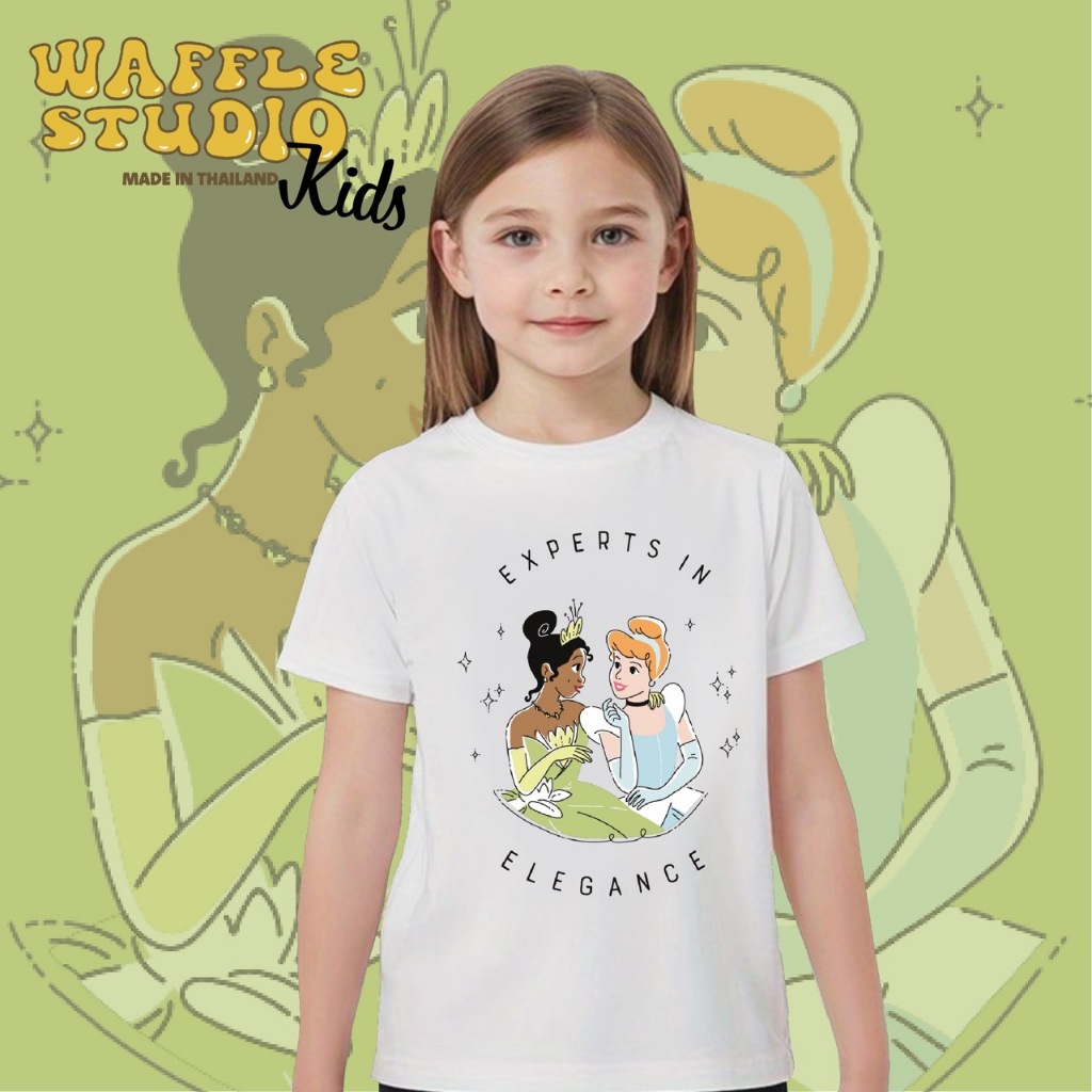 [ ส่งฟรี ] KD0289 เสื้อเด็ก เสื้อยืดเด็ก เสื้อยืด เจ้าหญิง Disney ดิสนีย์ ผ้า Cotton 100% WAFFLE STUDIO
