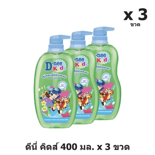 [ยกแพ็ค] D nee kids ดีนี่ คิดส์ สบู่เหลวเพื่อผิวและผม ขนาด 400 มล. x 3 ขวด