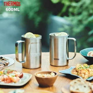 Thermos Vacuum Insulated Mug 0.6L -0.72L Stainless Steel เทอร์มอส แก้วเบียร์สแตนเลสสูญญากาศ 2แบบให้เลือก สีและขนาด