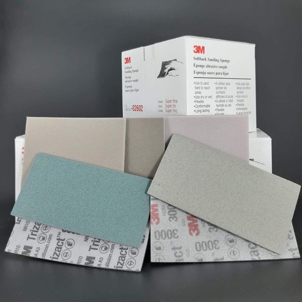 ฟองน้ำกระดาษทราย 3M แท้ สำหรับงานโมเดล เบอร์ #02600 – #02606 #5000 #3000 ราคาต่อแผ่น