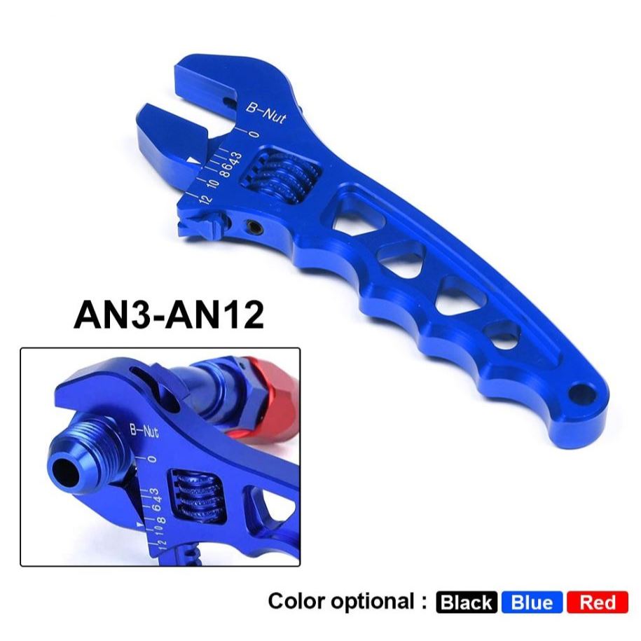 ประแจเลื่อนอลูมิเนียม ประแจขันหัวฟิตติ้ง เข้าหัวฟิตติ้ง  AN3 - AN12 ปรับได้หลายระดับ