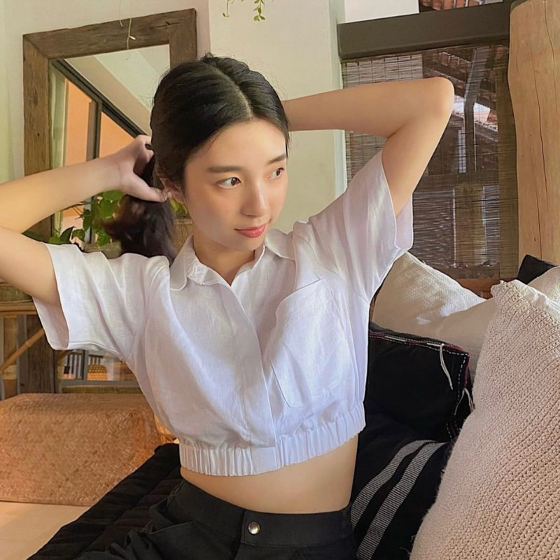 (แค่ลอง) beforesunset.studio LUNA crop top สี white ไซส์ s