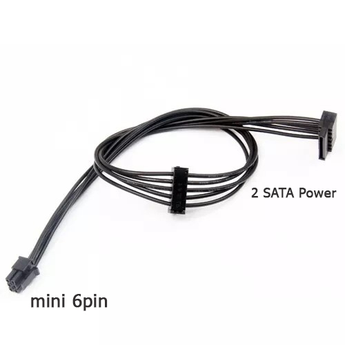 Cable Mini 6 Pin To 2 SATA Power Supply Cable For Dell Vostro 3070 3670 3967 3977 3980