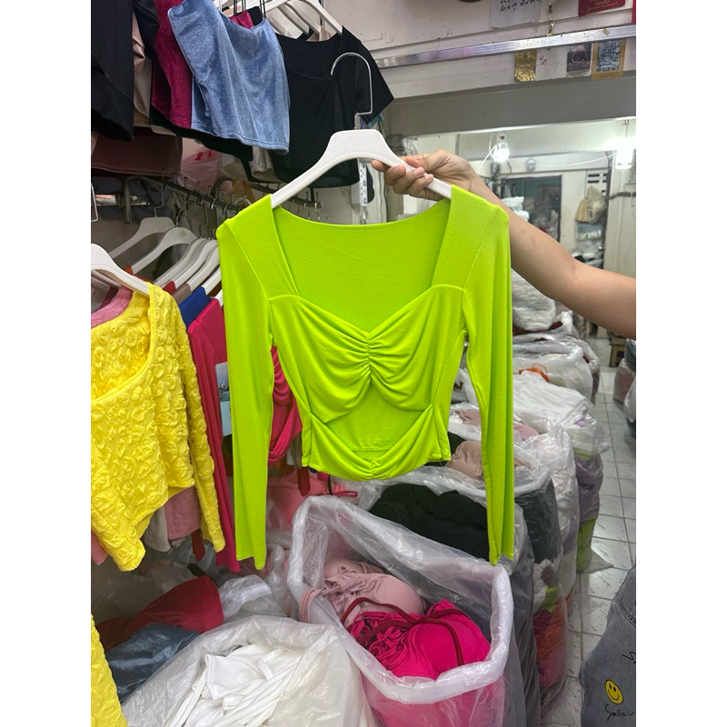 เสื้อเรย่อนคอหัวใจน่ารักมากกกก ยืดใส่สบาย อกยืดได้ถึง 36 ยาว 14 - รูปที่ 6