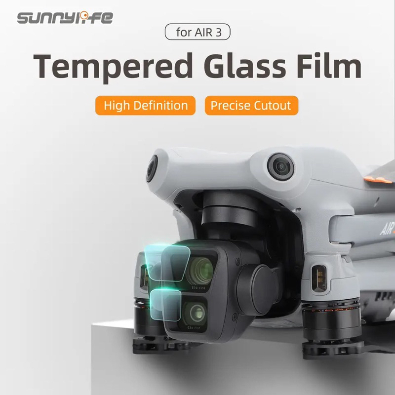 Sunnylife DJI Air 3 Lens Protector Tempered Glass Film 2 Sets Combo Protective Films for AIR 3