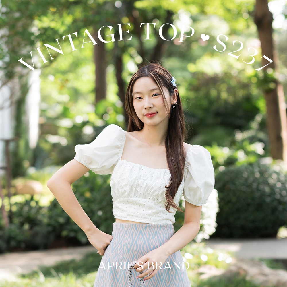 APRIL'S | Vintage Top - S237 เสื้อครอปวินเทจ แขนตุ๊กตา