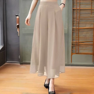 กางเกงชีฟอง ผ้าพริ้ว ใส่สบาย ยืดได้เยอะ.