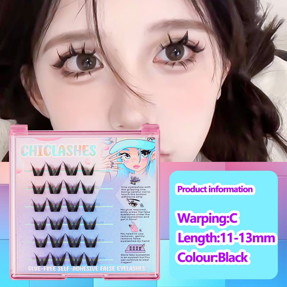 🇹🇭(ร้านไทย)ขนตาสายฝอขนตาปลอมติดเอง Chiclashes ไม่ต้องใช้กาว ขนตาปลอมหนา ขนตาธรรมชาติดอลลี่อาย
