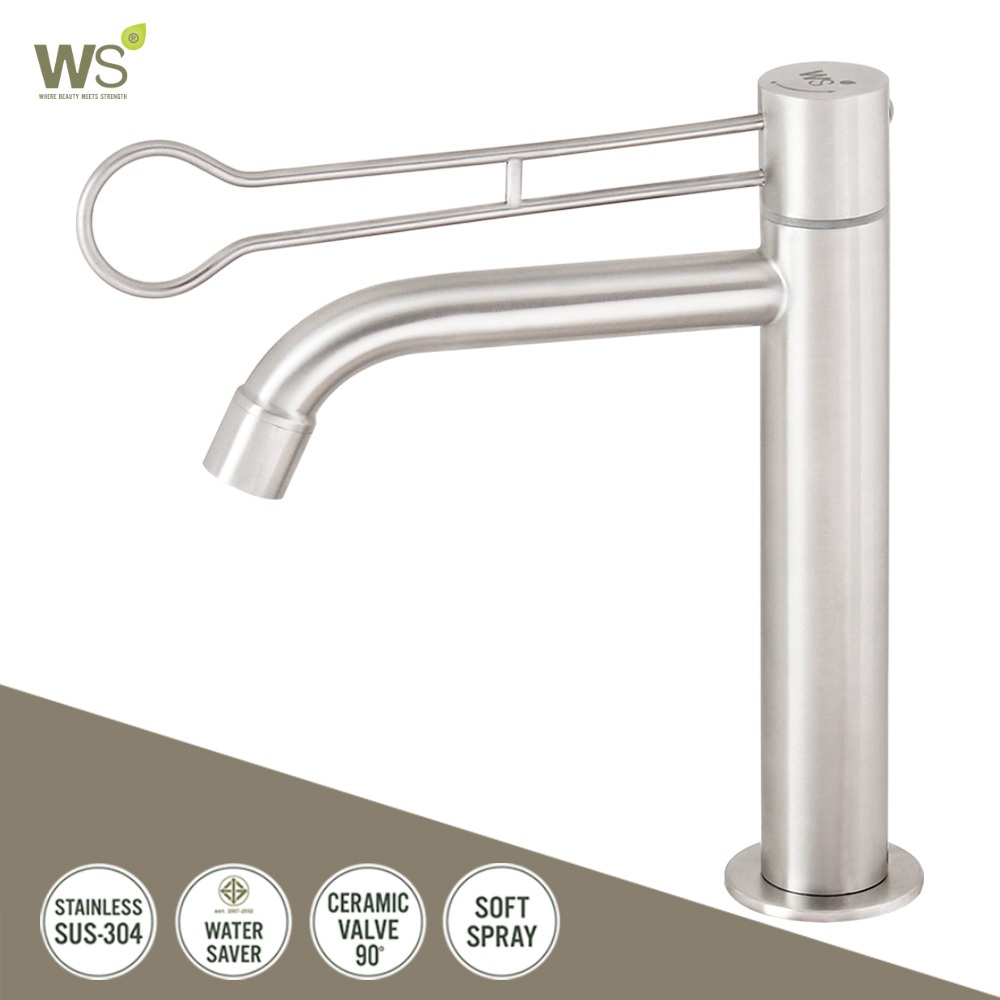 WS ก๊อกอ่างล้างหน้า ก๊อกพยาบาล ก้านปัดยาวพิเศษ ทรงสูง รุ่น Nan WS-0501H