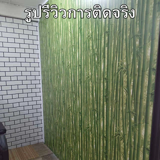 วอลเปเปอร์ติดผนัง ลายไผ่ ขนาด0.45x9-10เมตร ติดง่าย กันน้ำ มีกาวในตัว ราคาประหยัด สติกเกอร์ติดผนัง วอลเปเปอร์ติดผนังบ้าน
