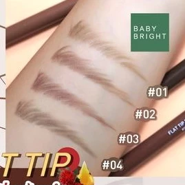 Baby Bright ดินสอเขียนคิ้ว【แฟลตทิป】กันน้ำ เส้นเรียวเล็ก Flat Tip Eyebrow Pencil 0.16g