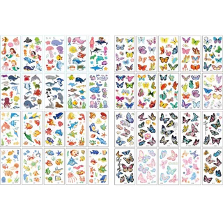 สุดคุ้ม!! แทททูรอยสักลายการ์ตูน เซต 10 แผ่น ลายไม่ซ้ำกัน ขนาด 6.8x12 cm สีสันสดใส ลายน่ารัก