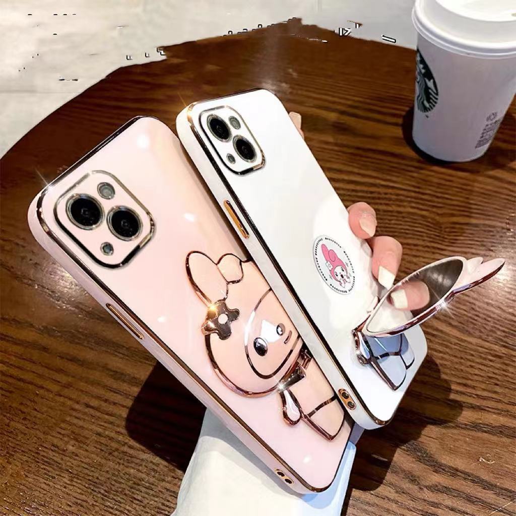 เคส เมโลดี้ กระจก สำหรับ รุ่น OPPO A16K A57 A77S A57A77Reno 7z 8z ขาตั้งหมุนได้ 360 องศา Case