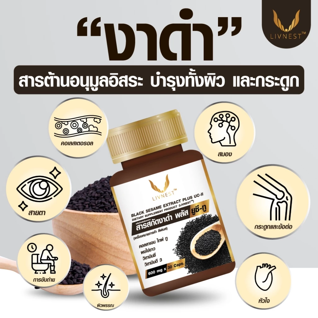 Donutt Brand บำรุงผิว ผิวชุ่มชื้น คอลลาเจนฯ พลัสโพรไบโอติกส์ 120g. 4 กระป๋อง + สารสกัดงาดำ พลัส ยูซี-ทู 30แคปซูล 3 กล่อง thumbnail 3