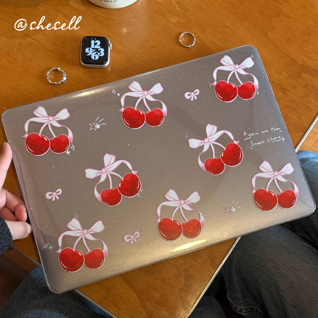 Shesell พร้อมส่ง✨เคสสำหรับแมคบุ๊ค(Glitter)M4 Air15 Ribbon Case for Macbook A3240/A2681 Air13รุ่นใหม่