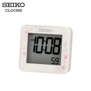 SEIKO CLOCKS นาฬิกาดิจิตอล รุ่น QHL097W ขนาด 2.5 นิ้ว สีขาว