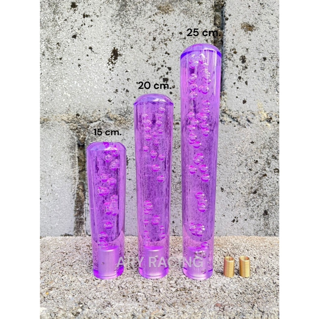 หัวเกียร์คริสตัล แบบเกลียว (สีม่วง) มี 3 ขนาด 15cm/20cm/25cm ใส่ได้ทุกรุ่น รถเก๋ง รถกระบะ รถบรรทุก (ยกเว้นเกียร์ออโต้แบ