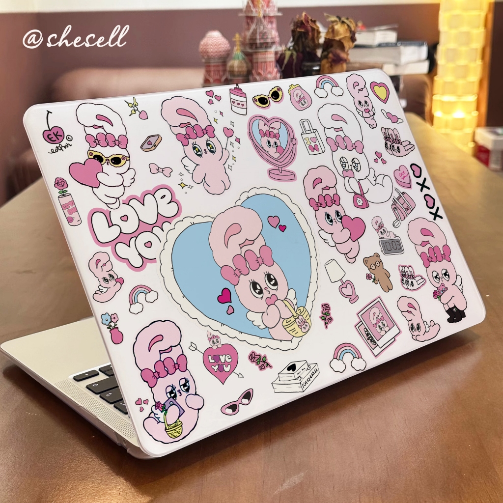 Shesell พร้อมส่ง✨เคส macbook Esther Bunny(ผิวด้าน) Air13/15 Neo13 M4 Pro13M5 เคสสำหรับแมคบุ๊คใสA2681