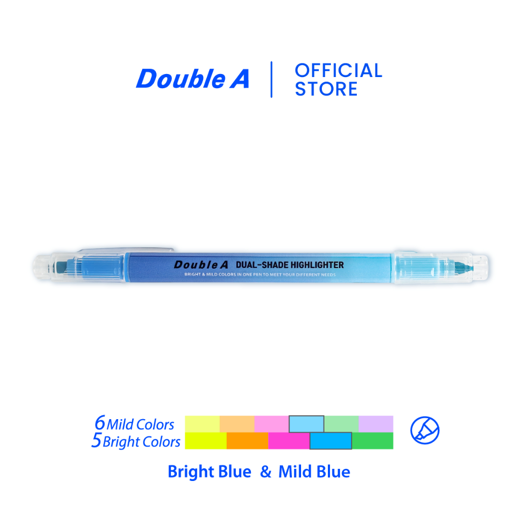 Double A ปากกาเน้นข้อความ Dual Highlighter จำหน่าย 1 ด้าม