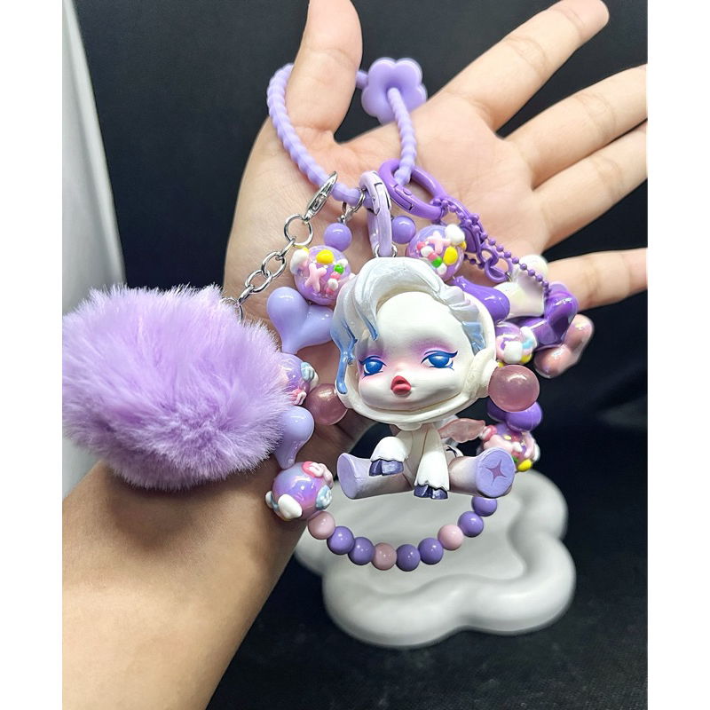 พวงกุญแจ D.I.Y. งานแท้ Skull panda 💜🤍💜พร้อมจัดส่ง