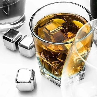 KoKuBa 8ชิ้น น้ำแข็งสแตนเลส 304 ICE CUBE ไม่มีวันละลาย ก้อนน้ำแข็งเทียม ให้ความเย็นอย่างต่อเนื่อง