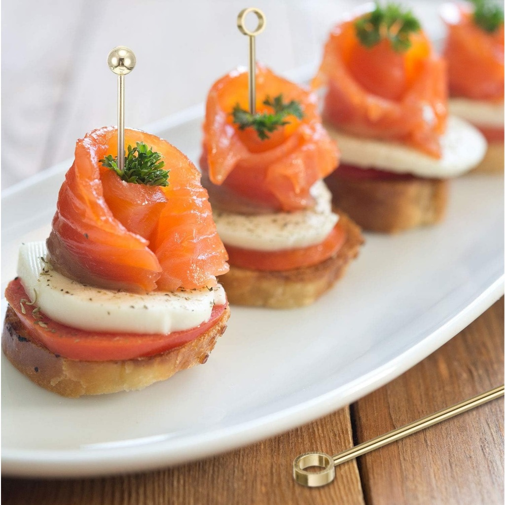 ไม้จิ้มค็อกเทล ไม้เสียบค็อกเทลสแตนเลสอย่างดี  มี 5 แบบให้เลือก (1 แพ็ค มี 9 ชิ้น) Stainless Steel Cocktail Picks - รูปที่ 4