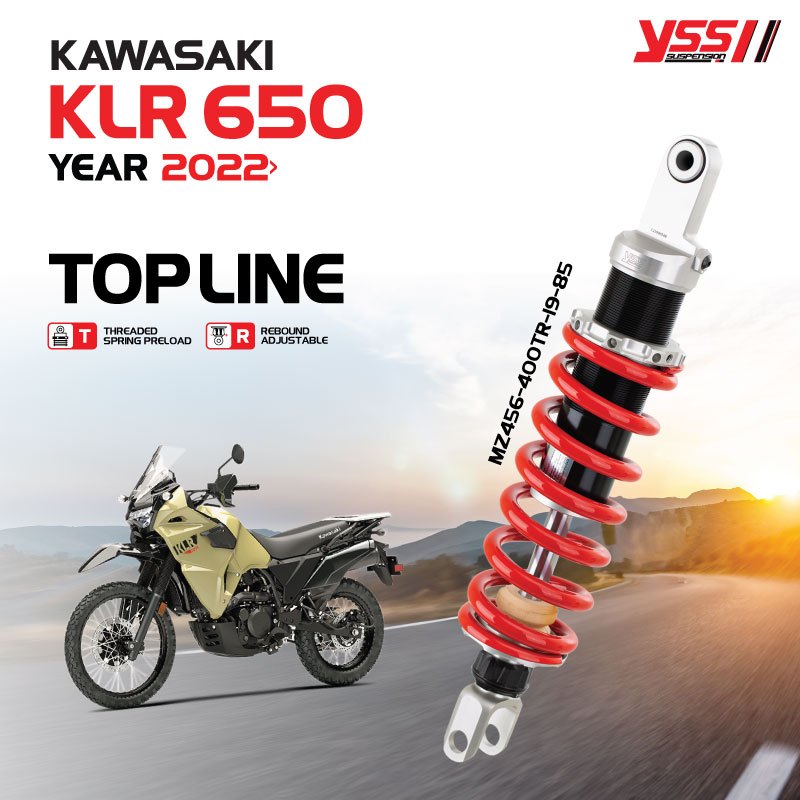 โช้คหลัง YSS  รุ่น TOP LINE สำหรับ KAWASAKI KLR 650 ปี 1995-2022 และ FORK UPGRADE KIT KAWASAKI  KLR 650 ปี 2022 ขึ้นไป