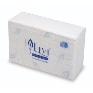 LIVI กระดาษเช็ดมือชนิดแผ่น ทิชชู่ กระดาษทิชชู่ (Virgin)