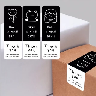 สติ๊กเกอร์ ขอบคุณ สติ๊กเกอร์ติดกล่อง ติดแก้วกาแฟ น้ำ เครื่องดื่ม ตกแต่ง sticker thankyou