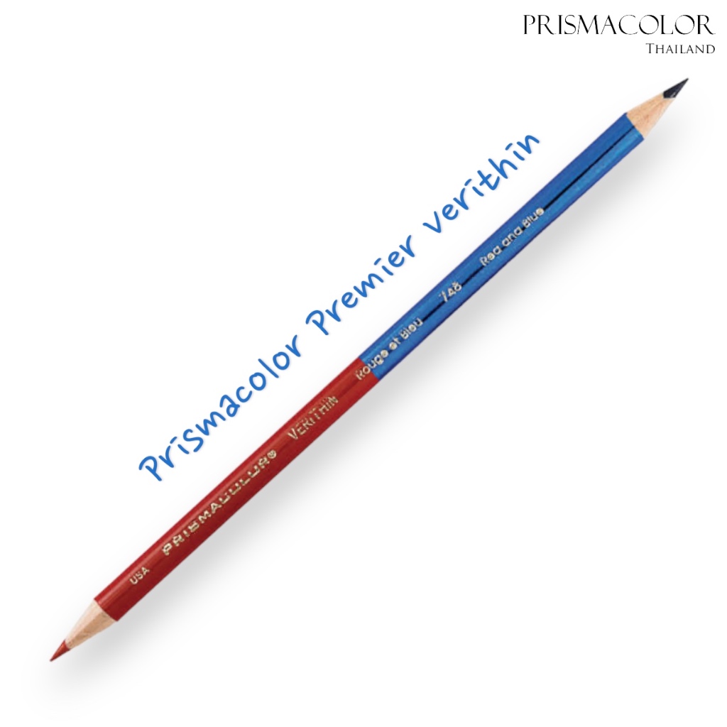 ดินสอสี Prismacolor Premier Verithin (748 Red and Blue) แยกแท่ง | เส้นคม เก็บรายละเอียด เขียนตัวอักษร ร่างแบบ
