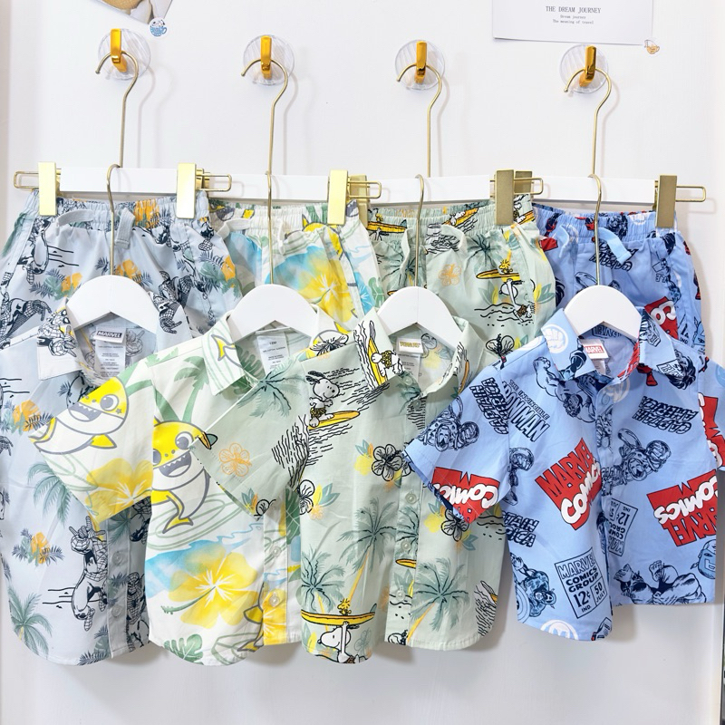 ชุด set 2 ชิ้น (เสื้อ+กางเกง)12m-4Tเนื้อผ้าคล้ายเสื้อเชิ้ต