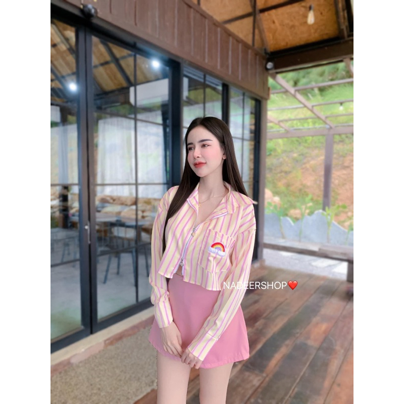 Phapassz - Set2ชิ้น กระโปรงกางเกงเอวสม็อกน่ารักมากบอกเลยห้ามพลาด รุ่นนี้สวยสุดๆ