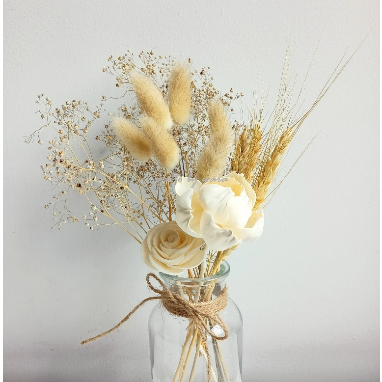 แจกันดอกไม้ ดอกไม้แห้ง DIY ตกแต่ง พร้อพถ่ายรูป Flower Bunch ช่อดอกไม้แห้ง