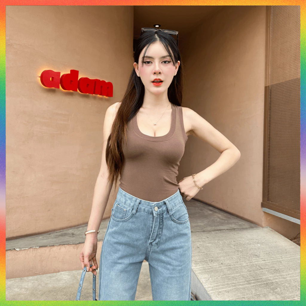 🌈MesubShop🌈เสื้อกล้ามเรย่อน ผ้าเรย่อนยืดเยอะ สาวอวบใส่ได้ค่า 💝 ทรงสวยใส่ง่าย ผ้านิ่มใส่สบาย พร้อมส่ง รุ่น กล้ามอุด้ง