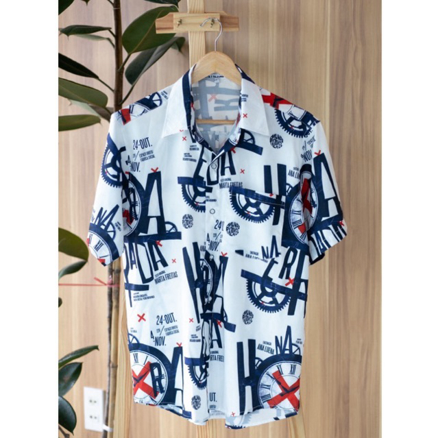 เสื้อฮาวาย ลาย#1เข้าใหม่ เนื้อผ้าไหมอิตาลีผ้านิ่ม ไซร์M-2XL